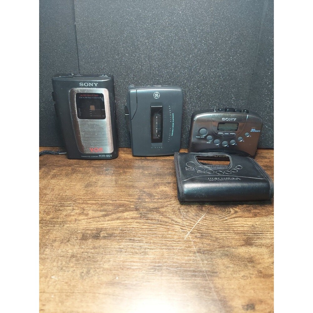 Lot of 3 Sony Walkman WM-FX251-Sony VOR TCM-86-GE Model 3-5462 Cassette Recorder